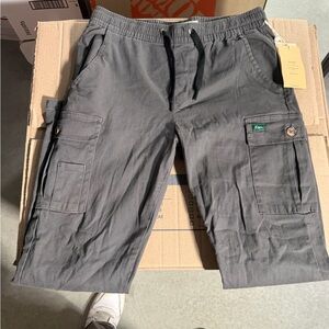 Men's Gray Cargo Shorts with Elastic Drawstring Waist